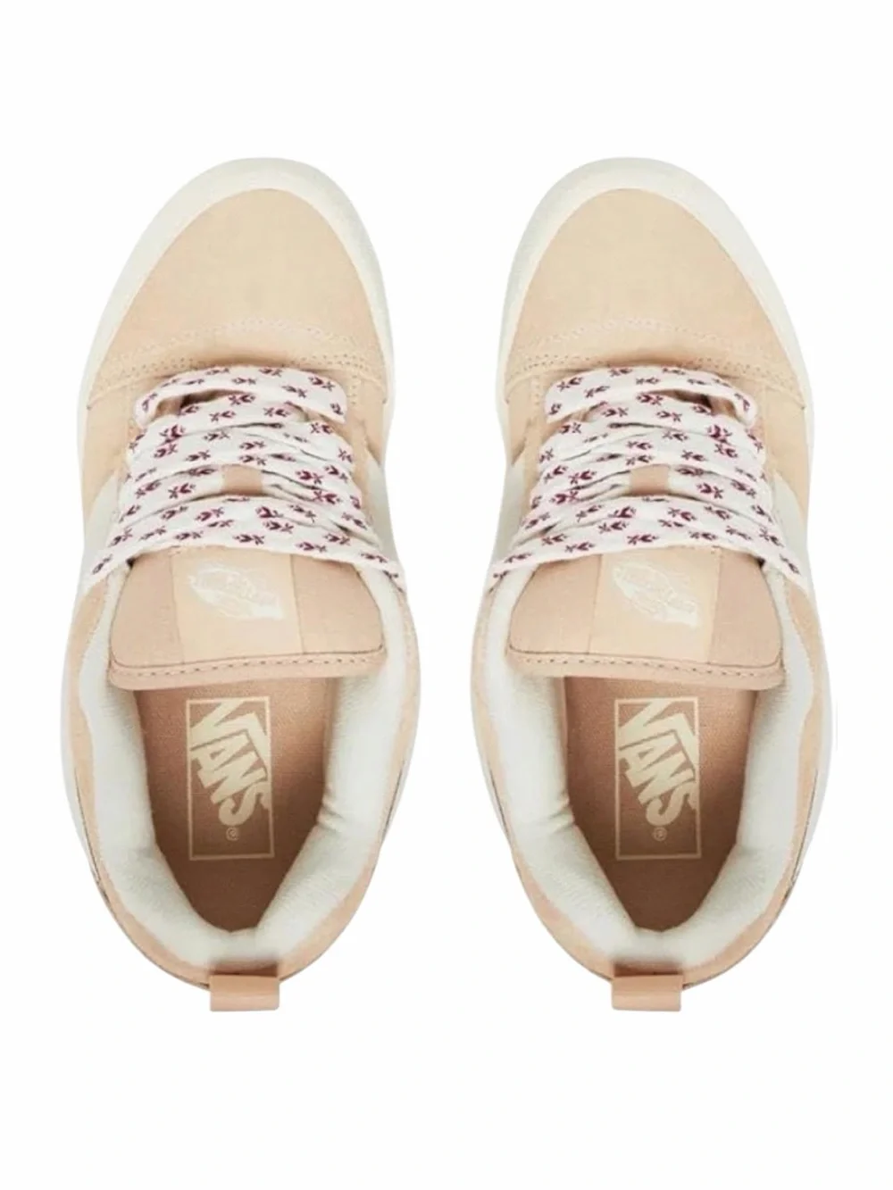 Vans Knu‎ Skool Pink 9.5 Womens Chunky Sneakers NEW Floral Cream